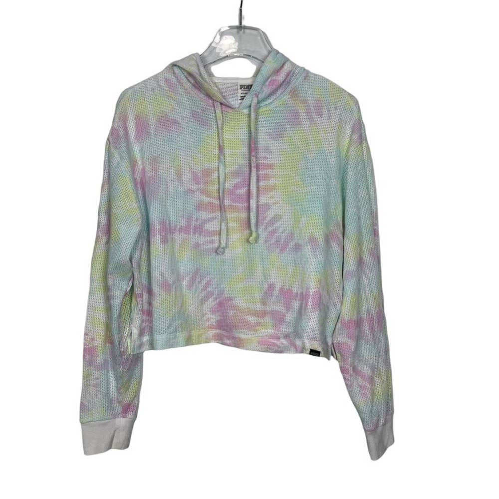 PINK Victoria's Secret Tie Dye Mesh Hoodie Size Small - Picture 2 of 7